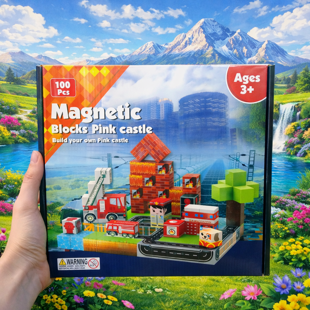 Magnetic Building Cubes Set – 100 Pieces | Ages 3+