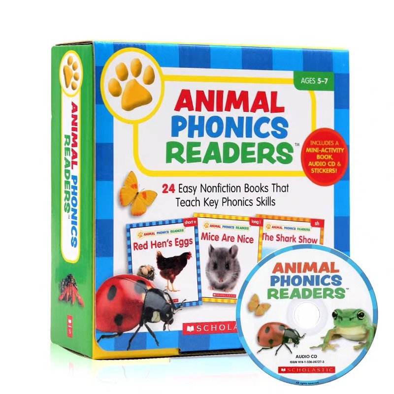 Animal Phonics Readers | 24 Books + CD | 5+