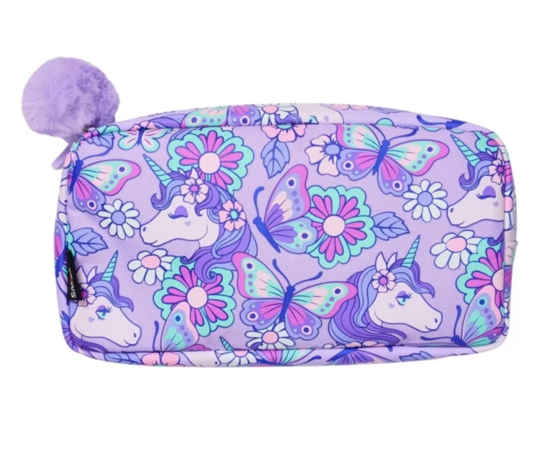 Smiggle Pencil Case | Purple Unicorn | Flower