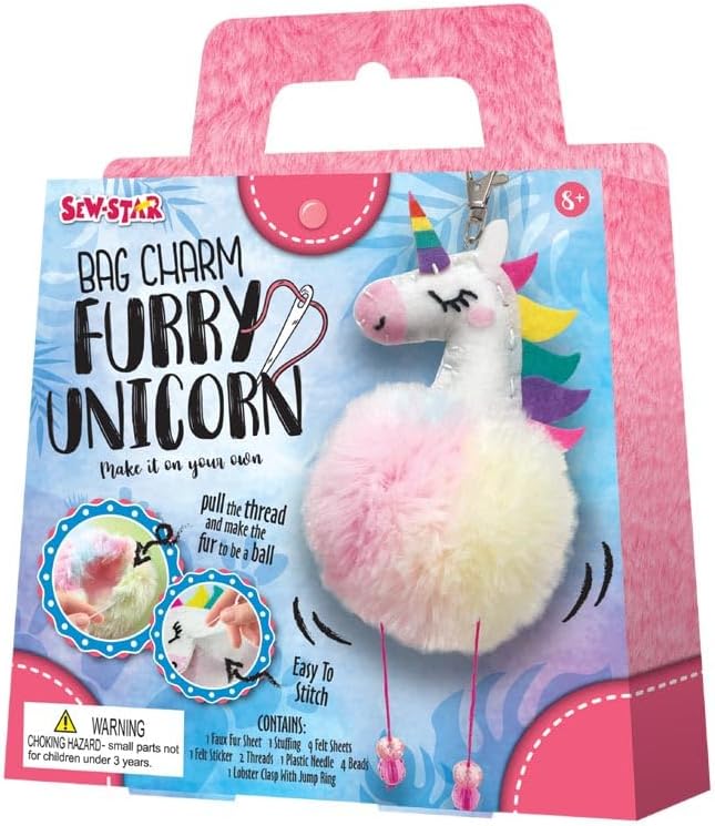 Diy Bag Charm Furry Unicorn/Sloth DIY For Kids