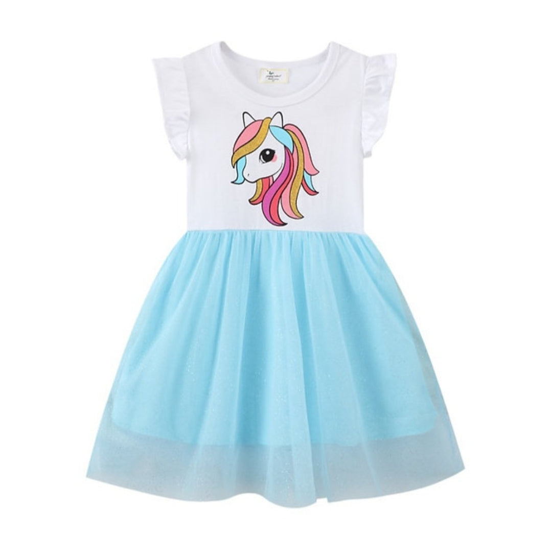 Unicorn Cute High-quality Dress for 2-7y