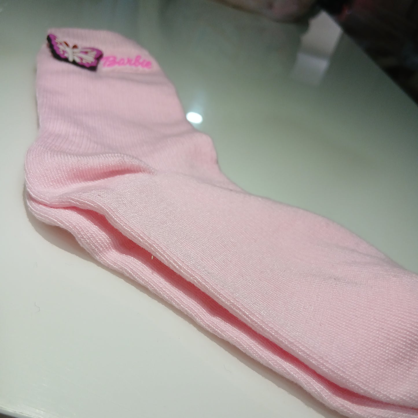 Long Socks Cotton Pink Barbie Design Size 30-36