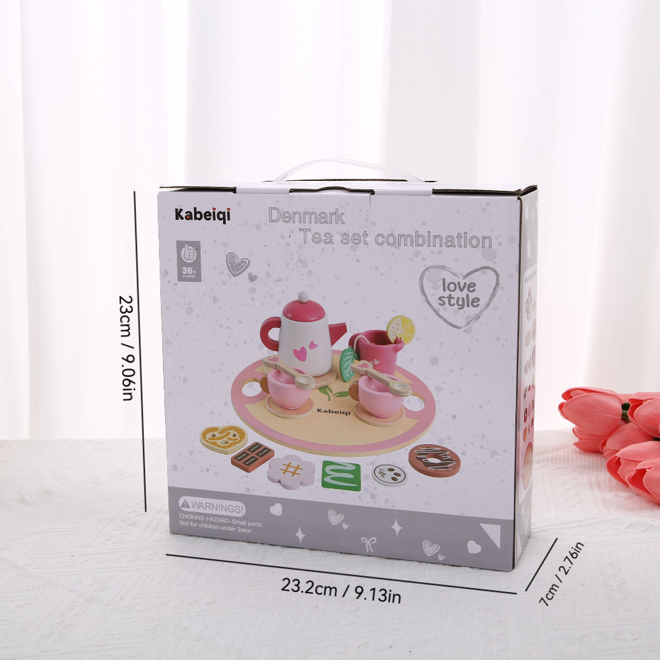 Wooden Tea Party Pretend Play Set – 12 Pieces | Ages 3+