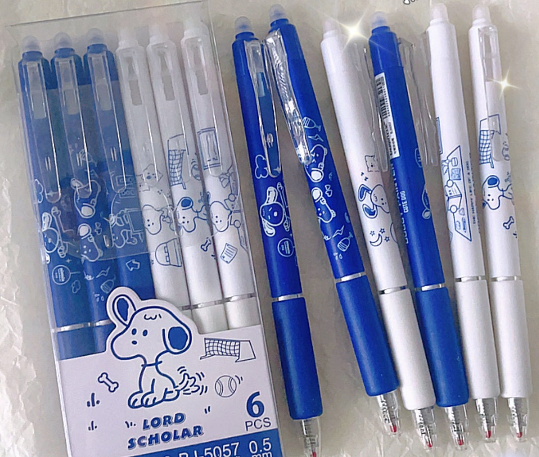 Erasable Gel Pen Primary School Students Pack Of 6 Pcs