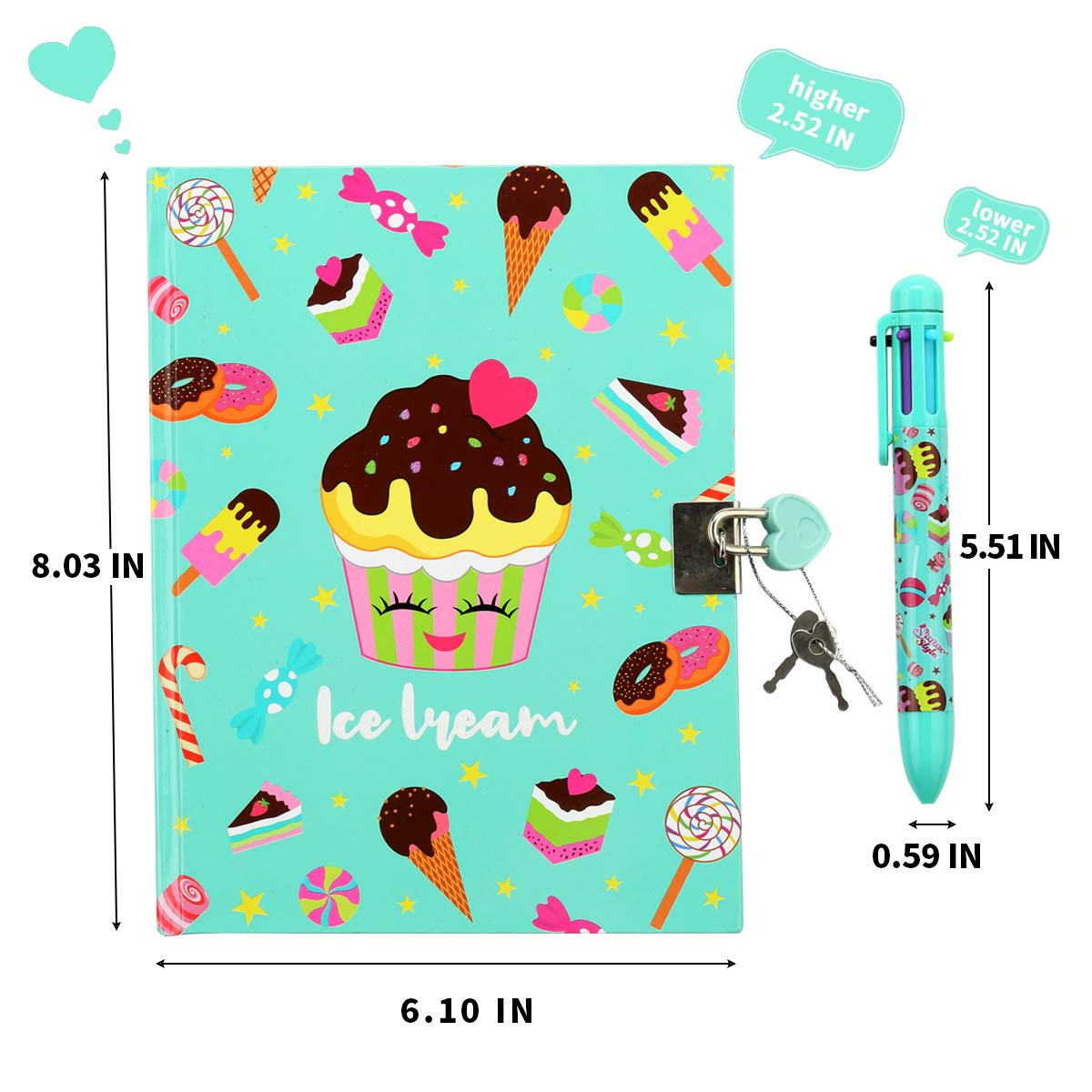 Secret Diary Notebook With Lock And Pen