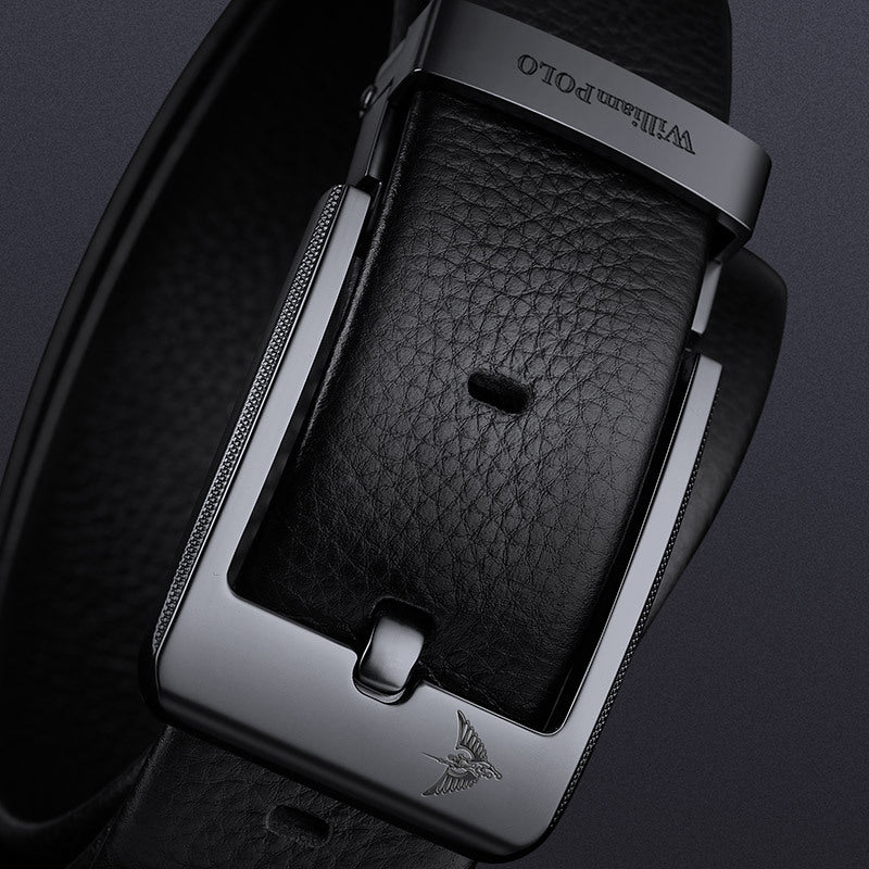REAL Leather 100% Black Fashion Belt With Gift Box