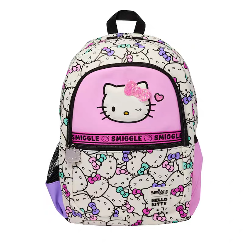 Smiggle Hello Kitty Design Set Of 3pcs Bottle Lunch Bag Backpack 42cm