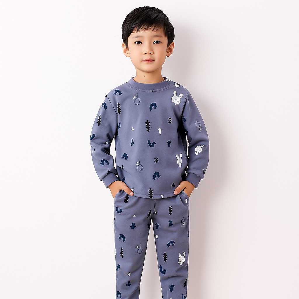 Pijama For Kids Long Sleeve Little Forest Design Size 6-7y