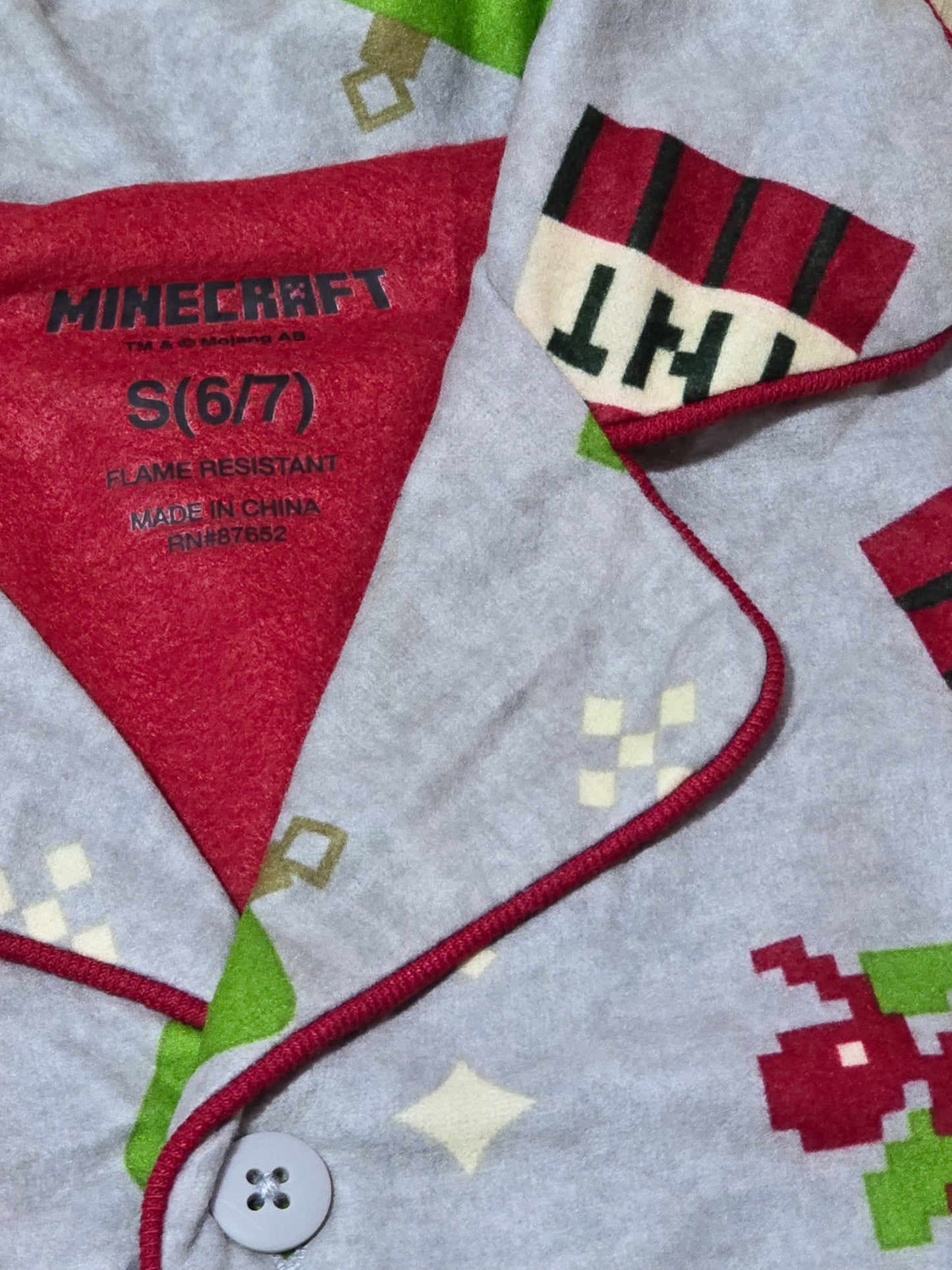 Warm pyjama Minecraft Design Size 4-14y