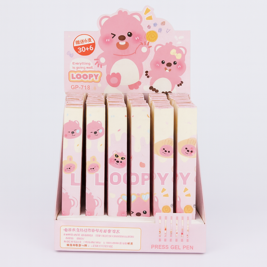 Loopy Press Gel Pen Random Design Bear By Piece