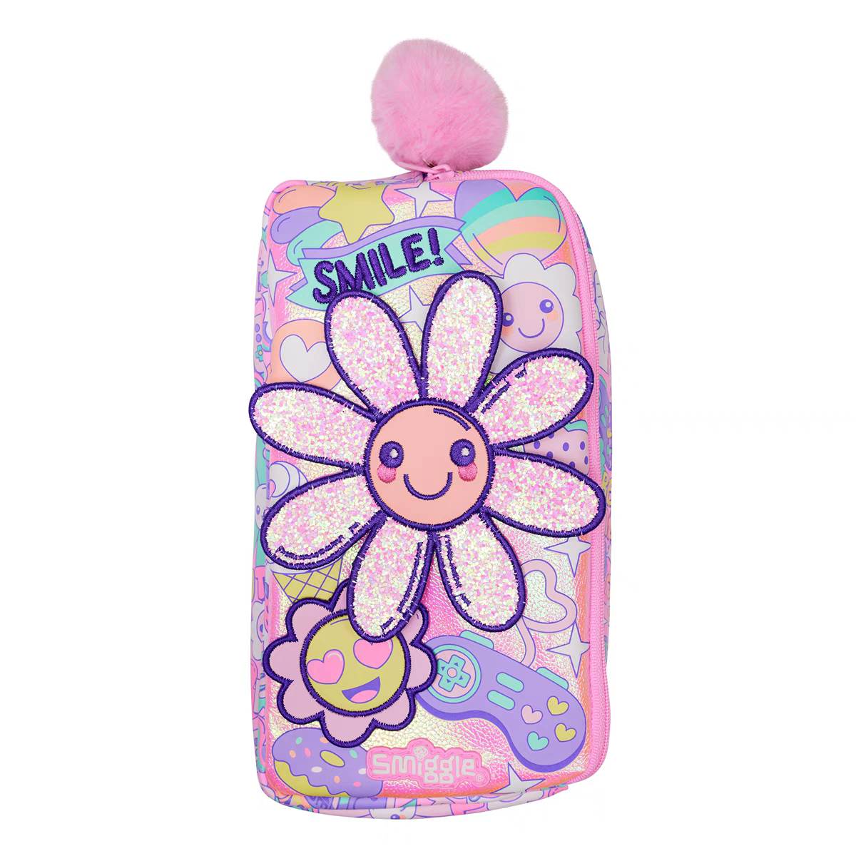 Smiggle Flower Design Set Of 3pcs Bottle Lunch Box Backpack 42cm