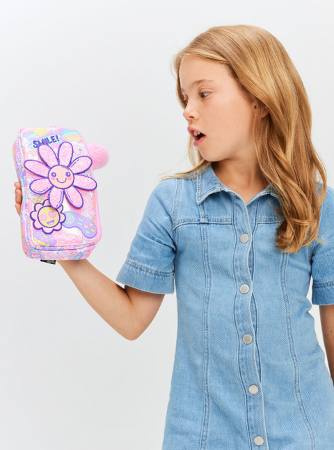 Smiggle Pencil Case | Pink Flower