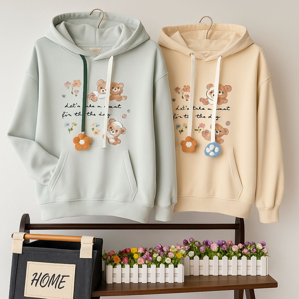 Hoodie Cotton Oversized One Size S-L Puppies 3D Print