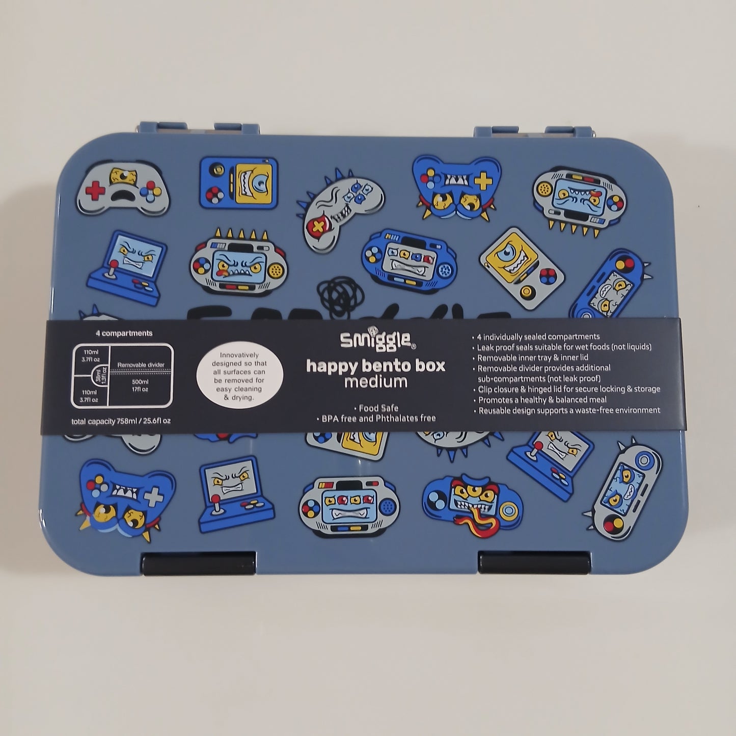 Amazing Smiggle Bento Lunch Box Game Design 21x15x4.5