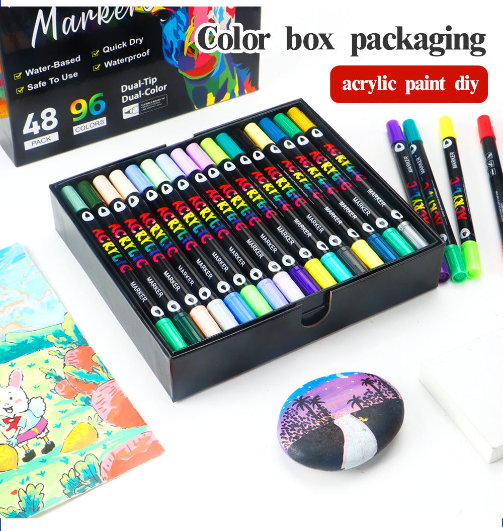 Dual-Tip Acrylic Paint Markers – 24 / 48 / 72 / 120 Colors