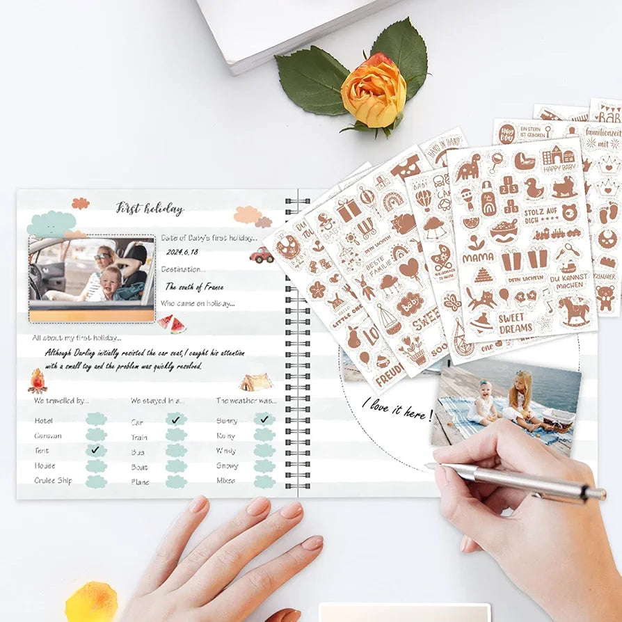 Customized Baby Journal, Baby Photo Album, Milestone Book
