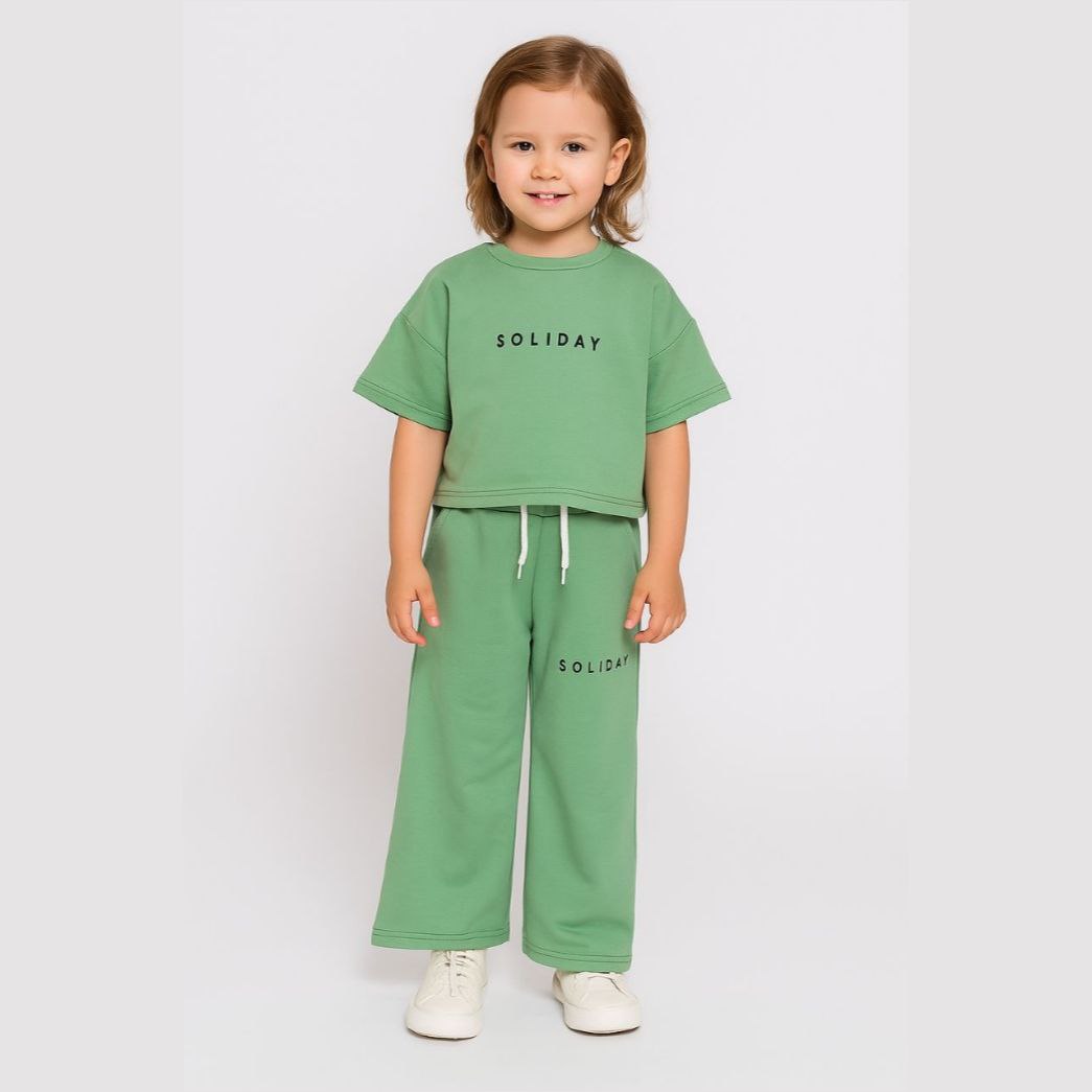 Girls Cotton Soliday– Soft Summer Outfit (3–6Y)