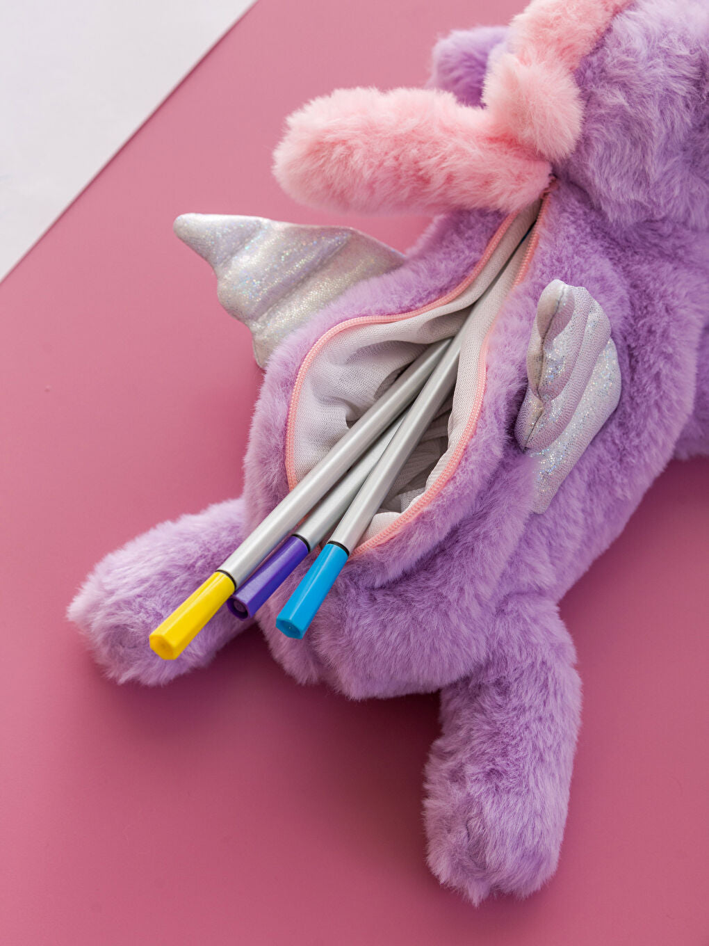 Smiggle Pencil Case | Plush | Purple | Unicorn