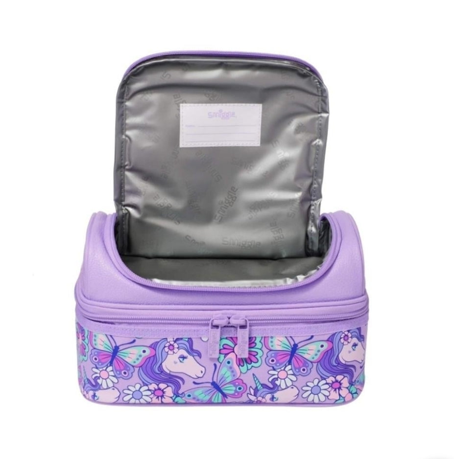 Smiggle Lunch bag - Purple Unicorn | 24.5x16.5x15cm