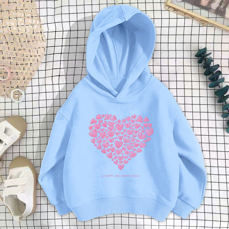 Hoodie With Fleece Heart Design Size 3-5y