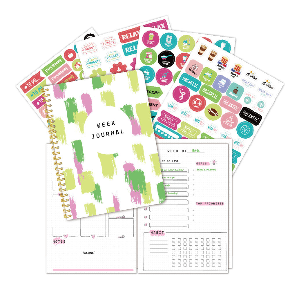 Week Journal With Stikers. To do list