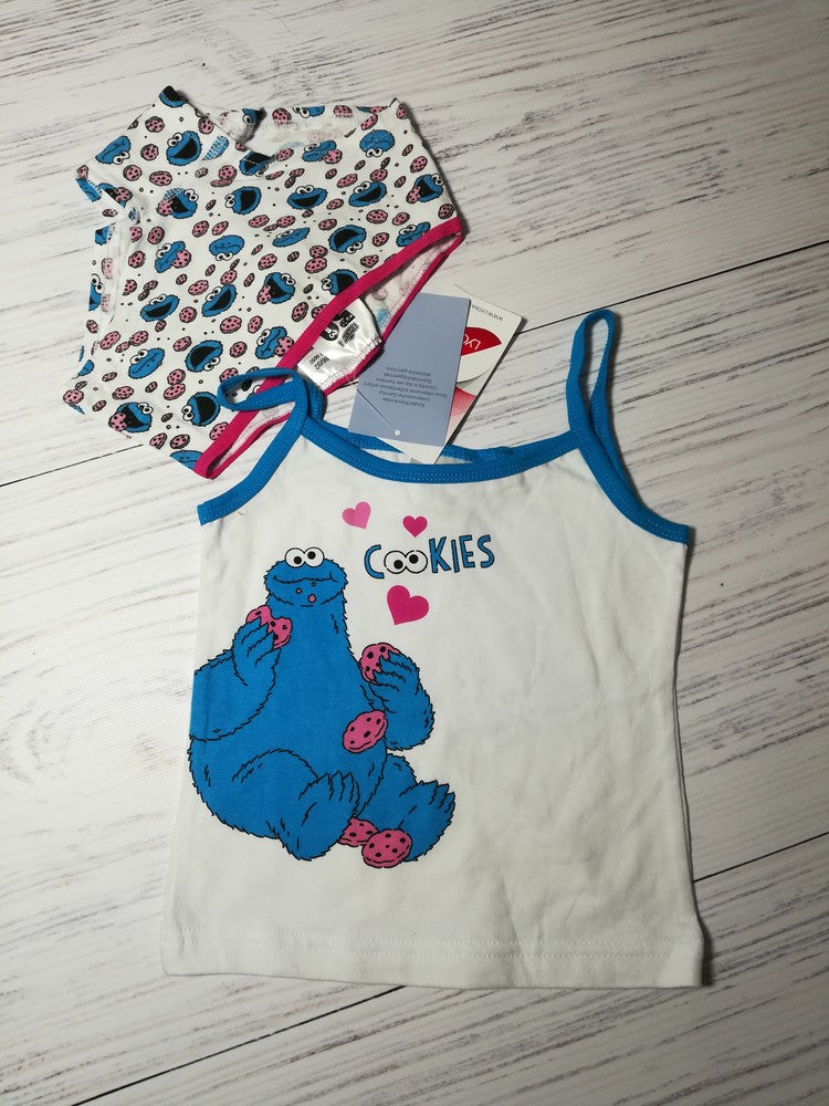 Cotton Underwear set Shirt And Panty Cookies Size 1-2y