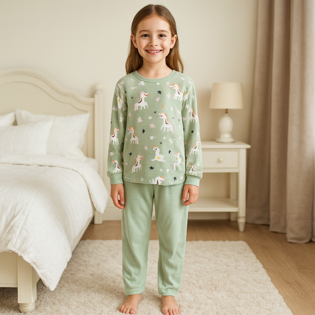 Warm Winter Pijama Unicorn Design Size 6-16y
