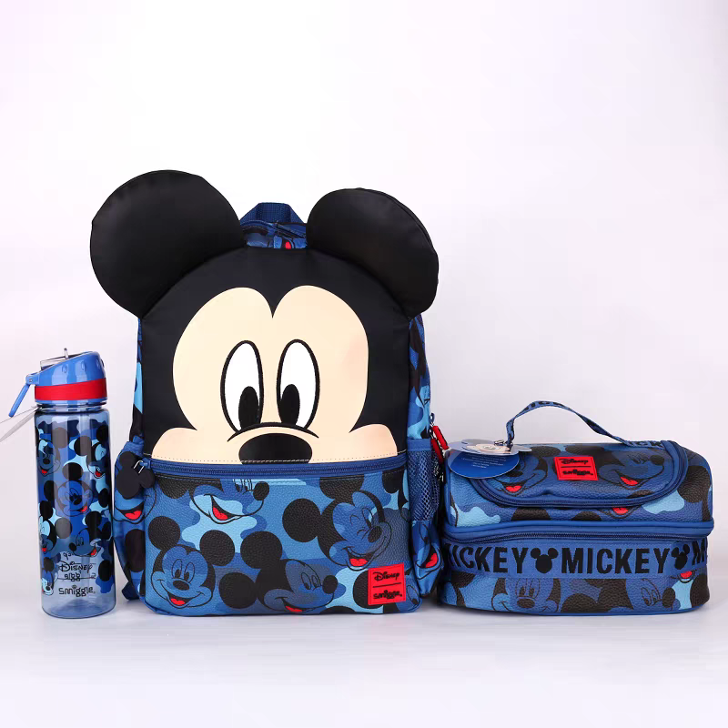 Smiggle Mickey Mouse Design Set 3pxs Backpack 38cm Bottle Lunch bag