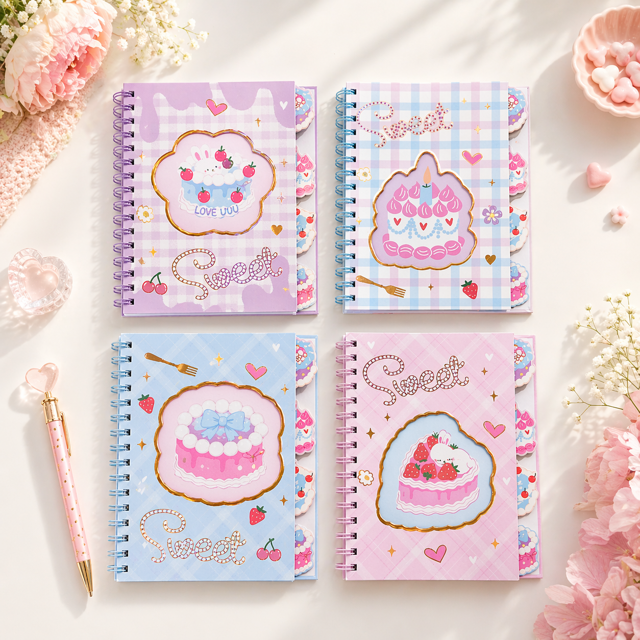 Sweet Cake Spiral Tab Notebook A5
