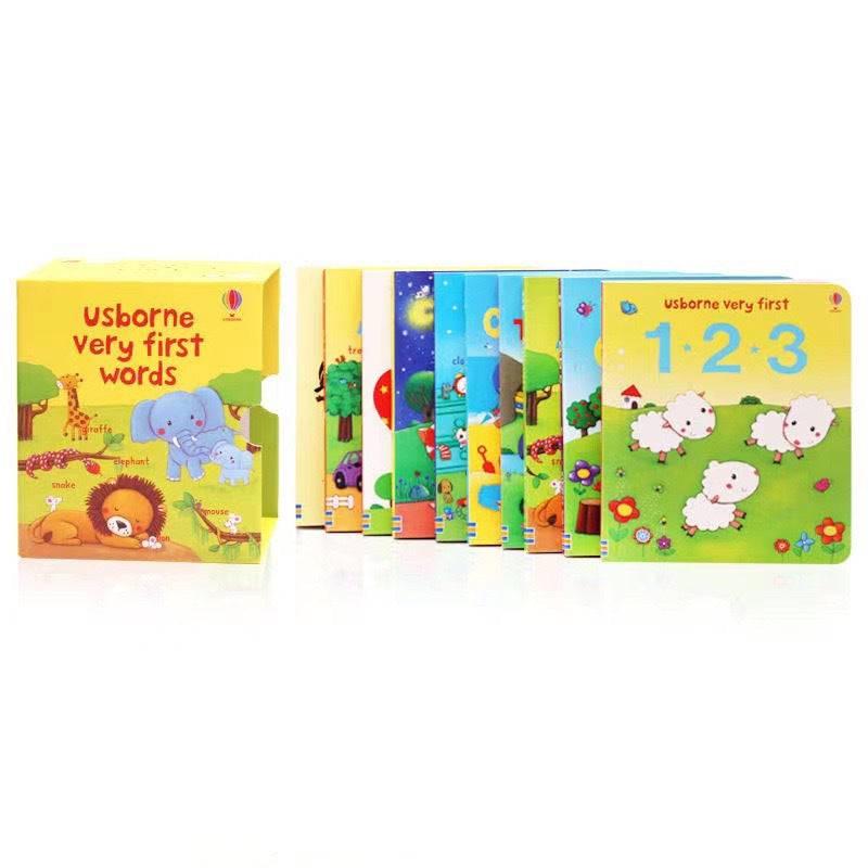 10 Books/Set USborne Very First Words Board Book Educational Toys for Children English Books