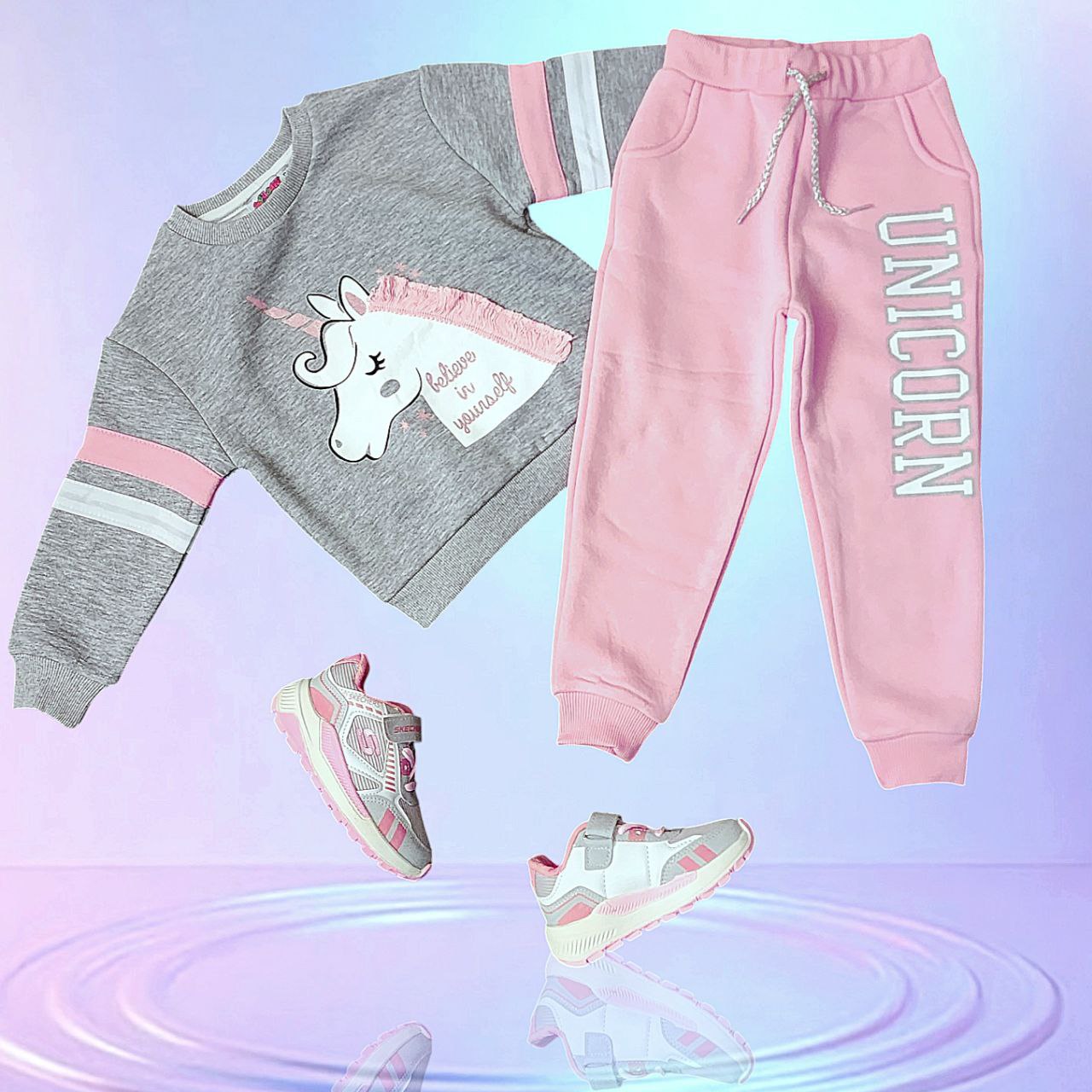 Warm Winter Fleece Outfit Unicorn Design for 11-12y