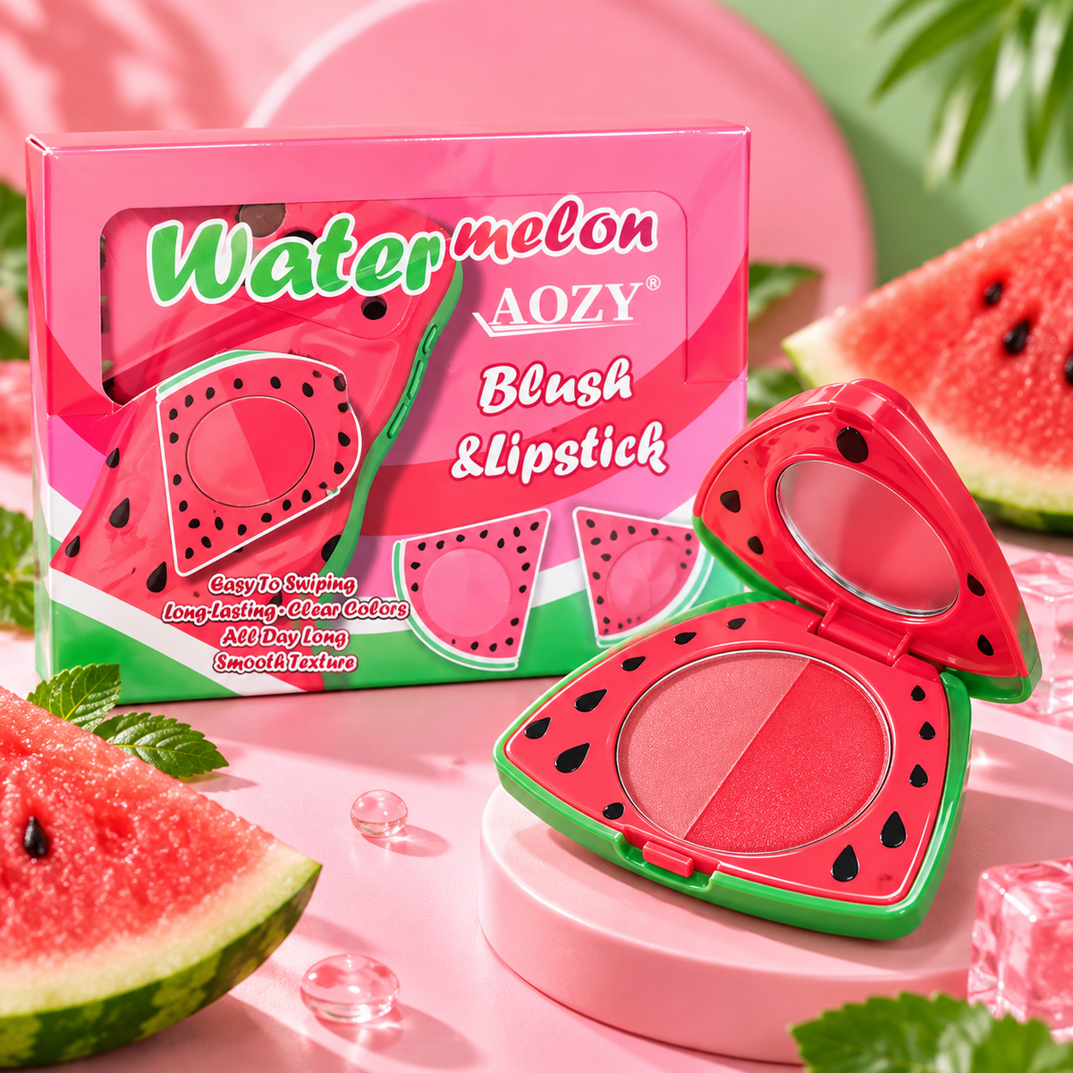 AOZY Watermelon Blush & Lipstick 2-in-1 | 3 Shades
