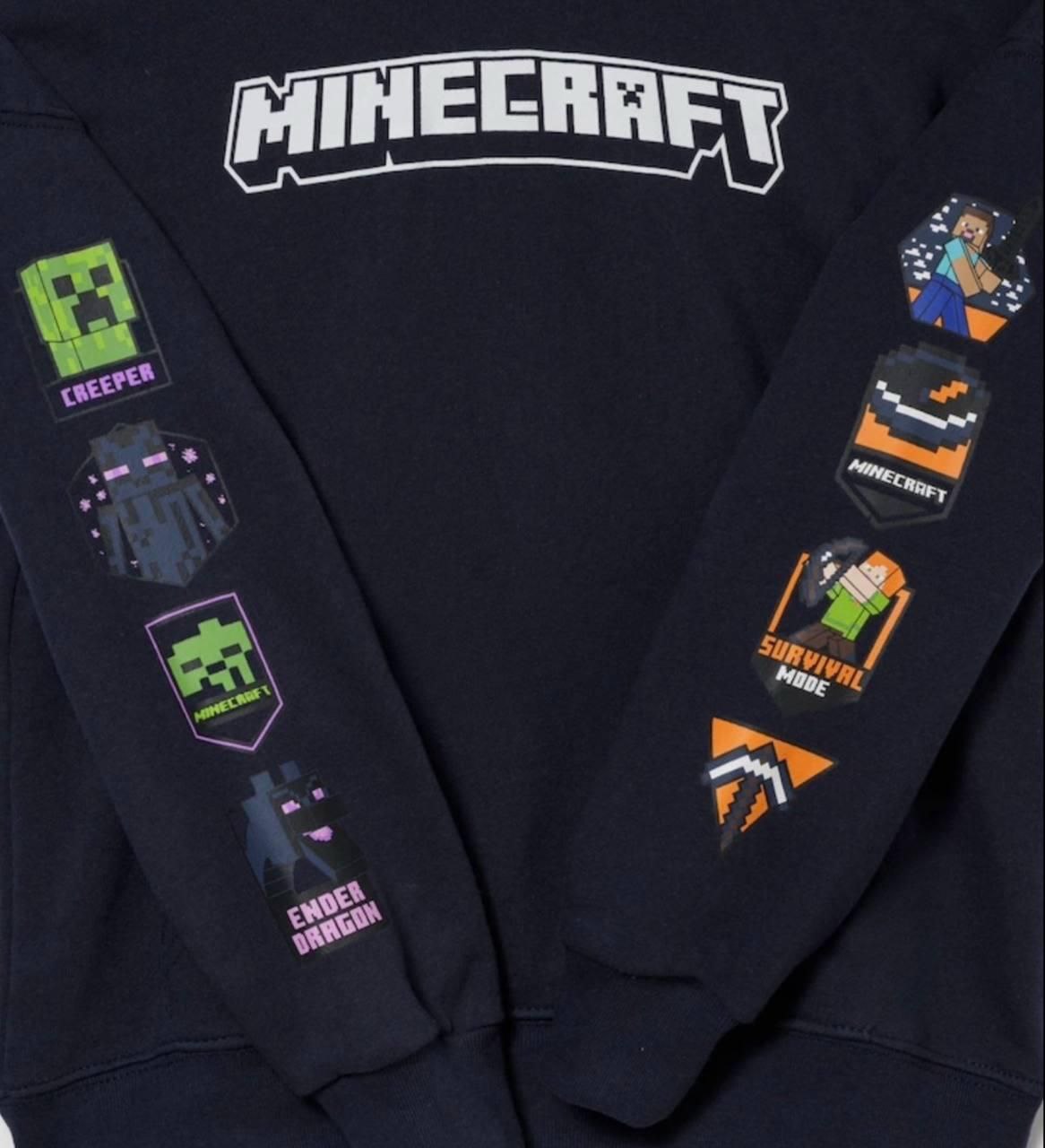 Hoodie Cotton Minecraft Design Size 5-14y