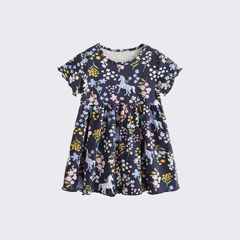 Girls Dress Unicorn - Soft Summer Wear(3-12y)