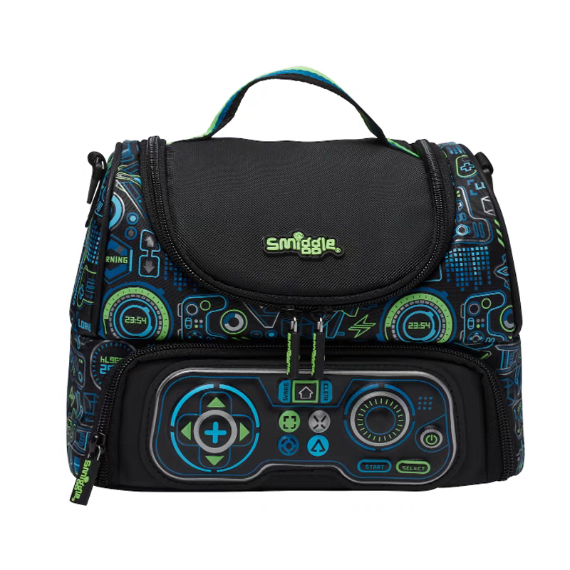 Smiggle Game Design Set Of 3pcs Bottle Lunch Bag Backpack 42cm
