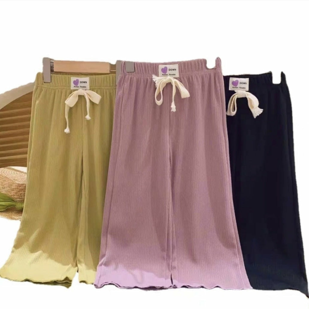 Wide Pants For Girls Size 4-5y Purple Color