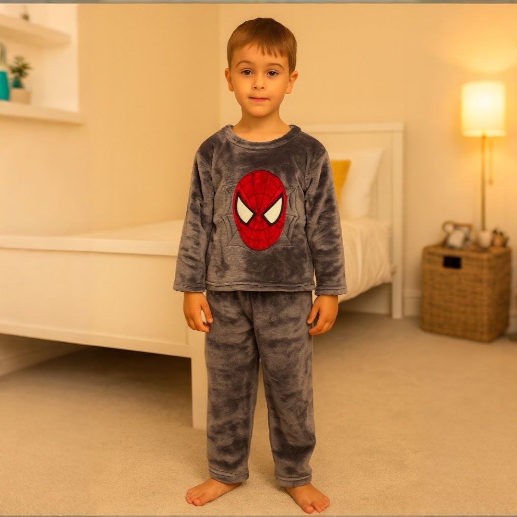 Pyjama Warm Grey Spider Man Design Size 2-8y