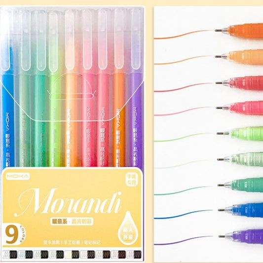 Morandi Metal gloss Pen Pack Of 9 Pcs 0.5mm