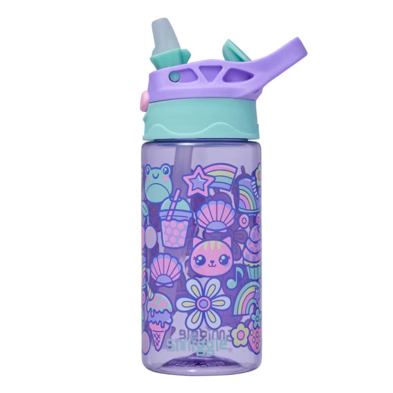 Smiggle Cartoon Design 4pcs Set Backpack 38cm Lunch Box Bottle Case