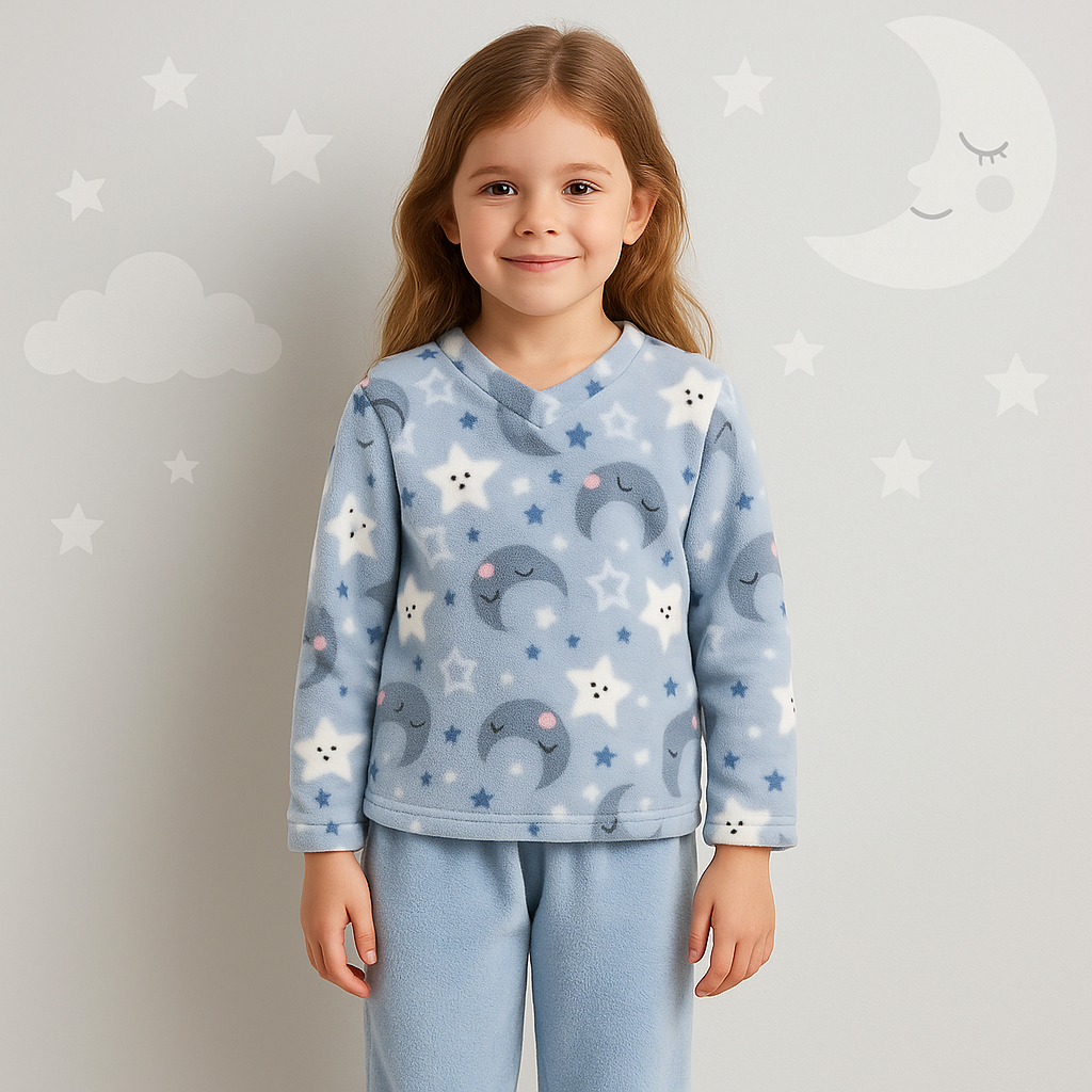 Pyjama Warm Moon&Stars Design Size 6-16y