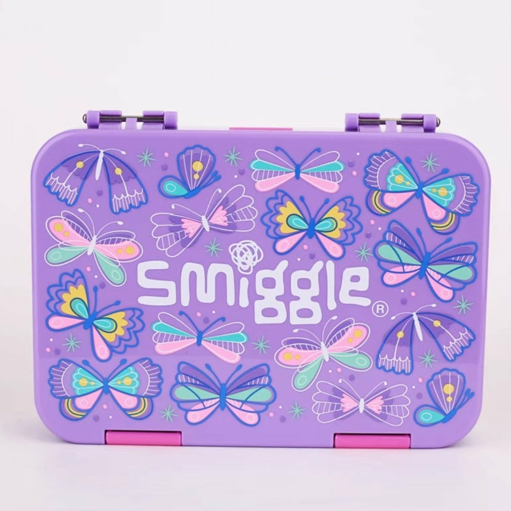 Amazing Smiggle Bento Lunch Box Butterflies Design High-quality School 21x17x5cm