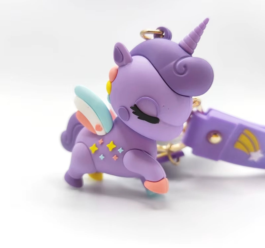 Cute Cartoon 3d Unicorn Shaped Soft Rubber Keychain For Women, Suitable For Rainbow Party, Gift, Backpack