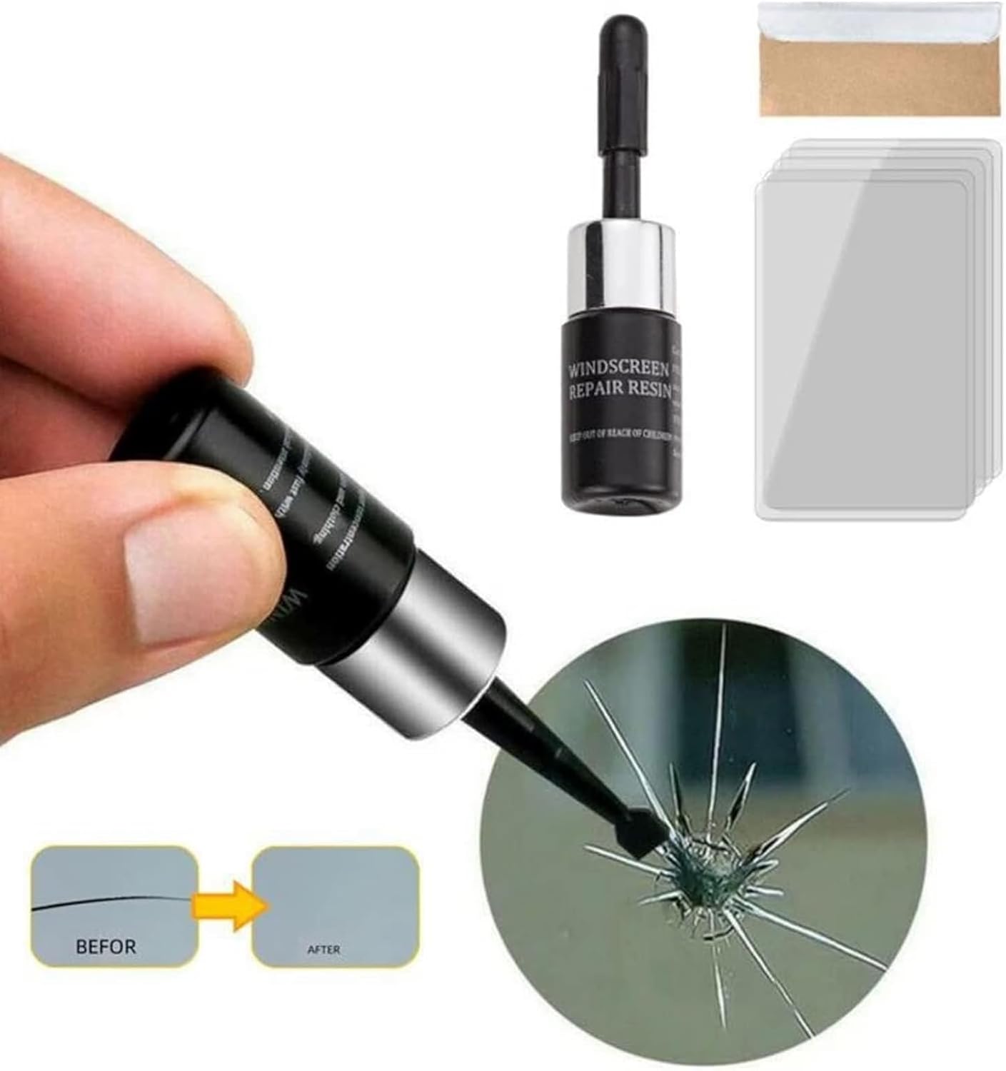 Glass Repair Windscreen Repair Resin 2 Bottles