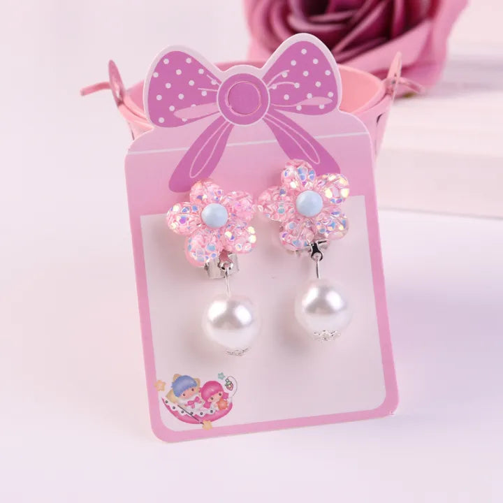 Girl Sparkle Pearl Clip-On Earrings Collection