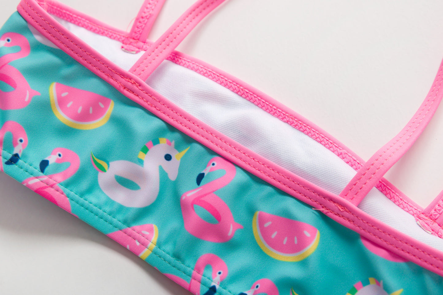 Swimwear For Kids Set Of 2 Pcs Flamingo Design Size 4-12y