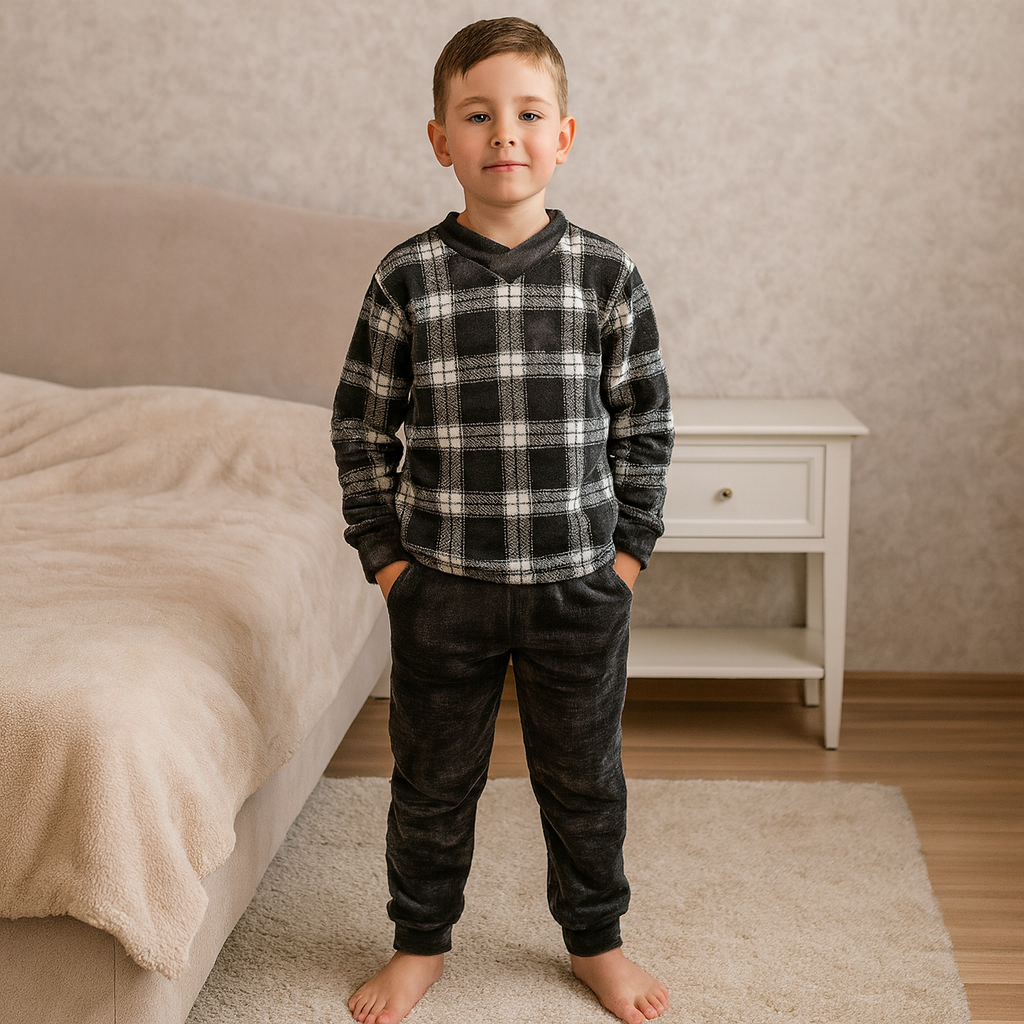 Warm Winter Pijama Dark Grey Size 6-16y