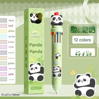 Cartoon Pen Ballpoint Multicolor Pen Press 10 Color Rotary Pen