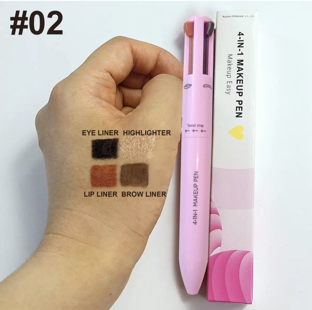 4 In 1 Makeup Pen Eyebrow Pencil Waterproof Drawing Eye Brow Long Lasting Easy Color Eyeliner Eyebrow Pen