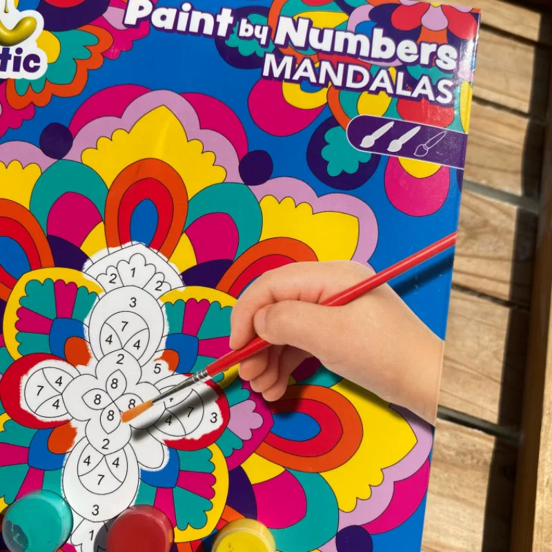Paint By Numbers Mandalas Kit With 8 Paints