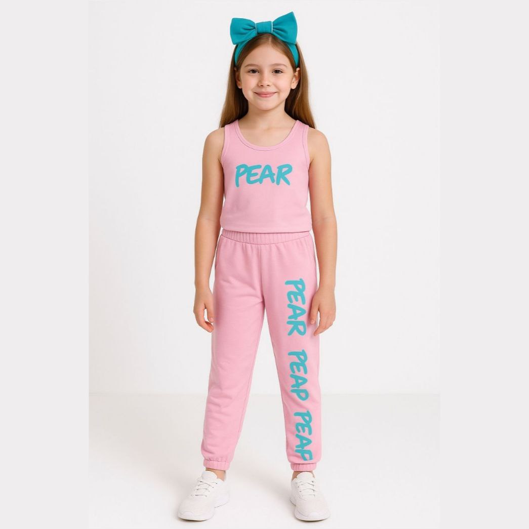 Outfit For Girls Pear Set Of 3 Pieces Top,Pants,Headband Size 4-10y